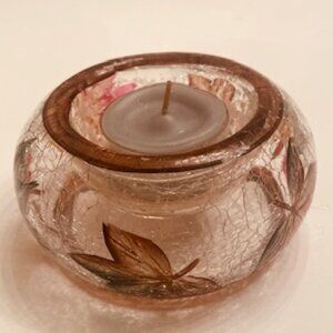 Beautiful Crackle Glass Tea Light holder